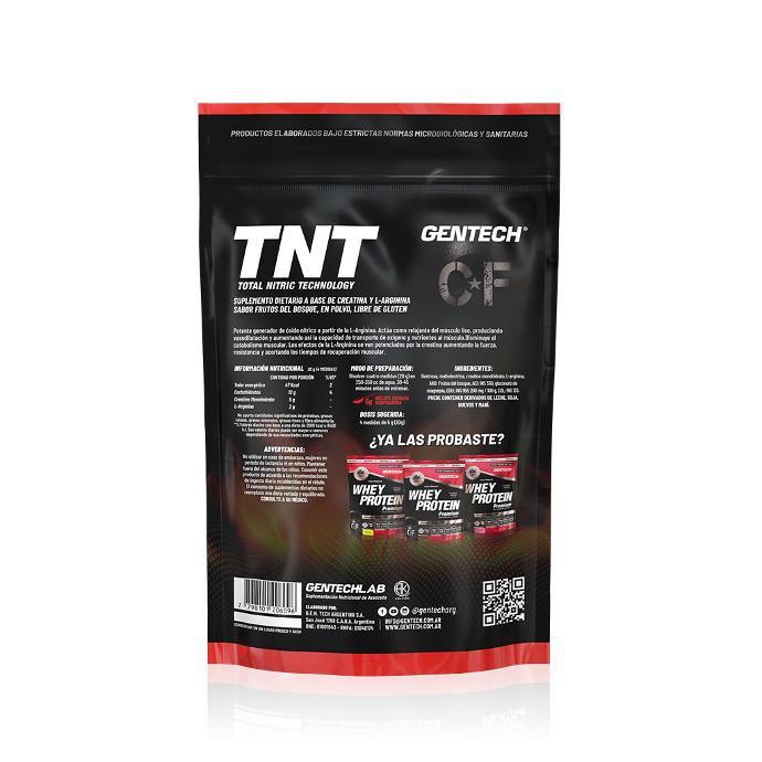 TNT Pre Workout Gentech con Creatina y Arginina